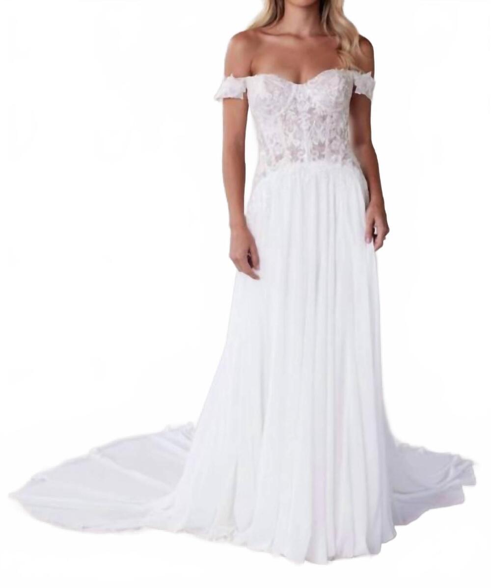 NEW MORILEE off shoulder wedding gown in ivory